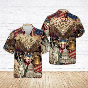 USA 250th Anniversary Hawaiian Shirt, America 250 Button Shirt